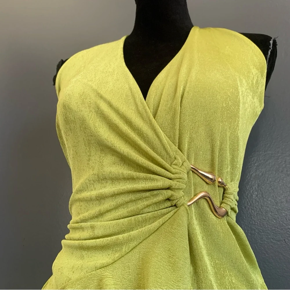 Cache Lemon Ruffle Wrap Top - Picture 2 of 5
